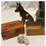 Oil Lamp, Vintage Clock, Wood Boxes, Animals Oil Lamp, Vintage Clock, Wood Boxes, Animals