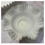 Fenton Bowl and Fenton Cake Plate Fenton Bowl and Fenton Cake Plate