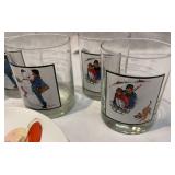 Norman Rockwell Glasses, Christmas Plate, Christmas Mug Norman Rockwell Glasses, Christmas Plate, Christmas Mug