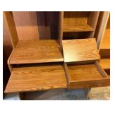 Wood Desk and Wood Bookcase Wood Desk and Wood Bookcase