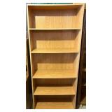 Wood Desk and Wood Bookcase Wood Desk and Wood Bookcase