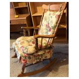 Wood Rocking Chair with Floral Fabric Wood Rocking Chair with Floral Fabric