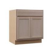 Hampton Bay 30 in. W x 24 in. D x 34.5 in. H Assembled Sink Base Kitchen Cabinet in Unfinished with Recessed Panel Customer Returns See Pictures