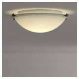 Generation Lighting Clip Ceiling 12.25 in. W. 2-Light Brushed Nickel Flush Mount   Customer Returns See Pictures