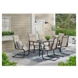 Hampton Bay Glenridge Falls 7-Piece Metal Padded Sling Rectangular Outdoor Dining Set in Putty Beige    Customer Returns See Pictures