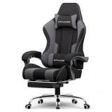 ComHoma Gaming Chair Fabric w/ Pocket Spring Cushion Ergonomic Computer Chair w/Headrest,Footrest,Lumbar Support,Black and White   Customer Returns See Pictures
