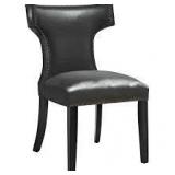 MODWAY Curve Black Vinyl Dining Chair   Customer Returns See Pictures