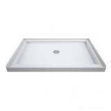 DreamLine SlimLine 48 in. x 34 in. Single Threshold Alcove Shower Pan Base in White with Center Drain Customer Returns See Pictures