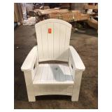 Suncast Ice Cube White Plastic Adirondack Chair   Customer Returns See Pictures