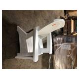 Suncast Ice Cube White Plastic Adirondack Chair   Customer Returns See Pictures