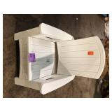 Suncast Ice Cube White Plastic Adirondack Chair   Customer Returns See Pictures