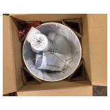 Hampton Bay Sosebee 24 in. White Terrazzo/Brass Gold Terrazzo Hourglass Table Lamp   Customer Returns See Pictures