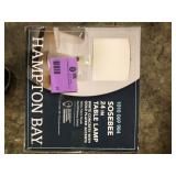 Hampton Bay Sosebee 24 in. White Terrazzo/Brass Gold Terrazzo Hourglass Table Lamp   Customer Returns See Pictures