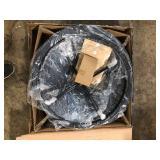 Hampton Bay Sadler 29.33 in.W Rubbed Bronze Steel Wood Outdoor Fire Pit with Cover and Poker Included Customer Returns See Pictures