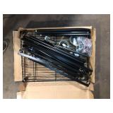 HDX Steel Wire Garage Storage Tote Rack with Casters for 27 Gal. Totes in Black (22 in. W x 69 in. H x 28.5 in. D)  Customer Returns See Pictures