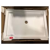 DreamLine SlimLine 48 in. x 34 in. Single Threshold Alcove Shower Pan Base in White with Center Drain Customer Returns See Pictures
