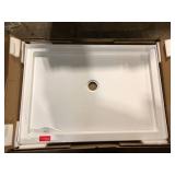 DreamLine SlimLine 48 in. x 34 in. Single Threshold Alcove Shower Pan Base in White with Center Drain Customer Returns See Pictures