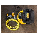 DEWALT 6 Gal. 165 PSI18-Gauge Brad Nailer and Heavy-Duty Pancake Electric Air Compressor Combo Kit   Customer Returns See Pictures