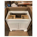 Glacier Bay Everdean 31 in. Single Sink White Bath Vanity  (Sink Not Included) Customer Returns See Pictures