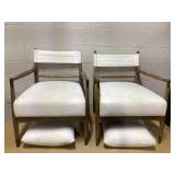LOT OF 2 Boucle Upholstered Accent Arm Chair with Brass Details LOT OF 2 Boucle Upholstered Accent Arm Chair with Brass Details