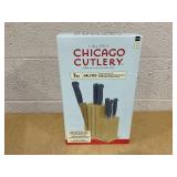 7PCS Chicago Cutlery Halsted Steak Knives & Wooden Block Set 7PCS Chicago Cutlery Halsted Steak Knives & Wooden Block Set