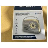 Emerson EAS-3002 Portable Bluetooth Retro Radio with AM/FM Tuner, USB/AUX Inputs Emerson EAS-3002 Portable Bluetooth Retro Radio with AM/FM Tuner, USB/AUX Inputs