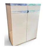 Pierre Cardin Art Deco-Style Cabinet with Chrome Trim