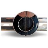 Pierre Cardin Art Deco-Style Cabinet with Chrome Trim