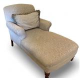 Upholstered Chaise Lounge with Decorative Pillow