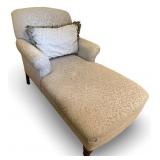 Upholstered Chaise Lounge with Decorative Pillow