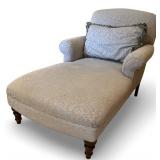 Upholstered Chaise Lounge with Decorative Pillow