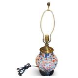 Vintage Imari Porcelain Vase 24" Table Lamp with Brass Accents