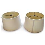 Collection of 8 Assorted Lamp Shades in Neutral Colors including Waterford Silk Shades