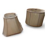 Collection of 8 Assorted Lamp Shades in Neutral Colors including Waterford Silk Shades