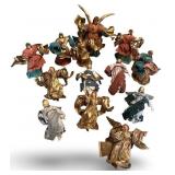 Set of 14 Handcrafted Nativity Angel Figures with Robes