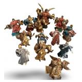 Set of 14 Handcrafted Nativity Angel Figures with Robes