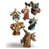 Set of 14 Handcrafted Nativity Angel Figures with Robes