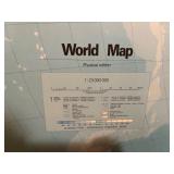 Vintage KLM Royal Dutch Airlines World Map Physical Edition by Kummerly+Frey