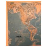 Vintage KLM Royal Dutch Airlines World Map Physical Edition by Kummerly+Frey