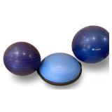 Set of 3 Exercise Stability Balls and Balance Trainer