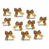 10 Gold Decorative Holiday Bows