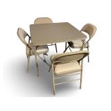Square Folding Card Table with 4 Padded Folding Chairs