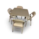 Square Folding Card Table with 4 Padded Folding Chairs