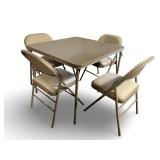 Square Folding Card Table with 4 Padded Folding Chairs