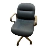 Set of 2 Office Chairs with Upholstered Seats and Casters