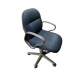 Set of 2 Office Chairs with Upholstered Seats and Casters