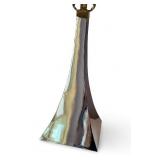 Pair of Modern Chrome 24" Table Lamps with Square Shades