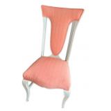 Set of 6 Delicate Dining Chairs with Coral Pink Upholstery