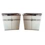 Pair of Pierre Cardin Chrome & White Bedside Cabinets