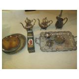 Lot of Silver-Plated & Silver-Tone Serving Ware, Vintage Tin, and More – Collectible & Decorative